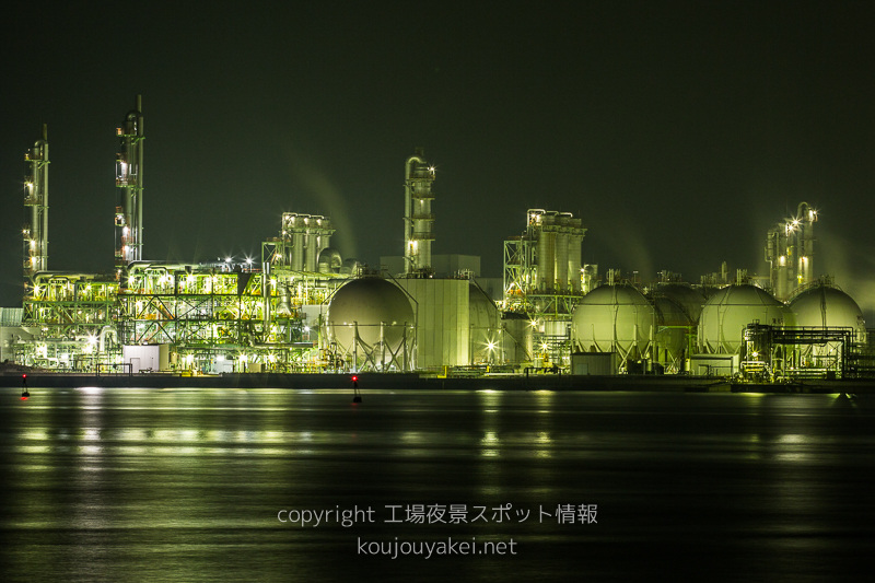 姫路市　網干浜周辺の工場夜景スポット（西側海岸からの眺め）