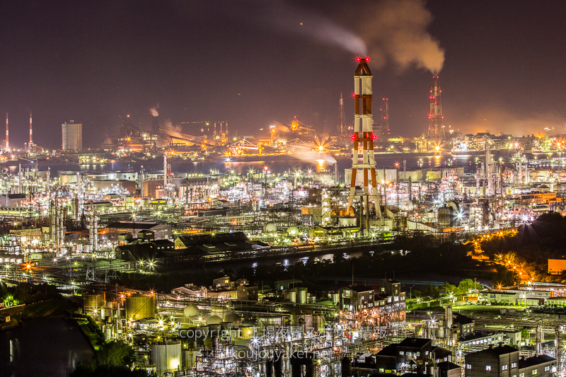 岡山県倉敷市水島の工場夜景スポット