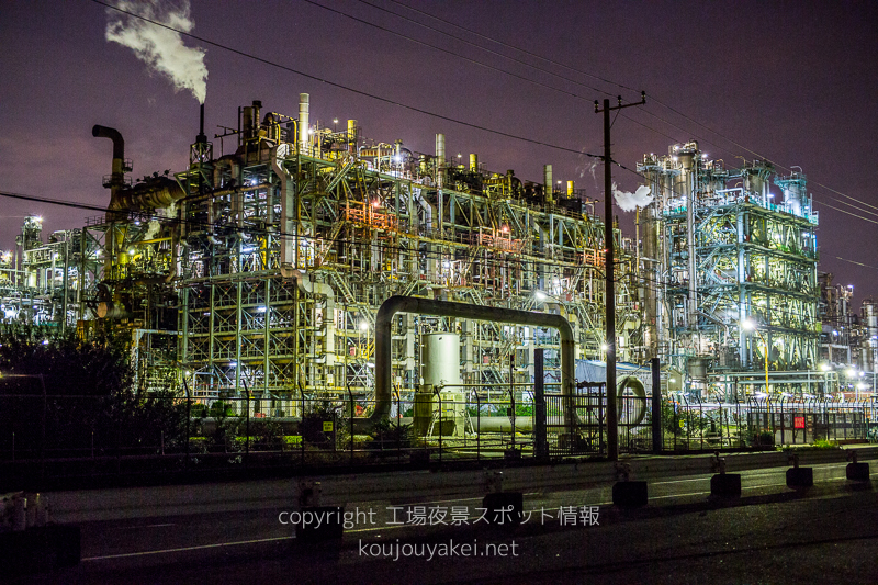 川崎市　浮島処理センター前からの工場夜景（全体）
