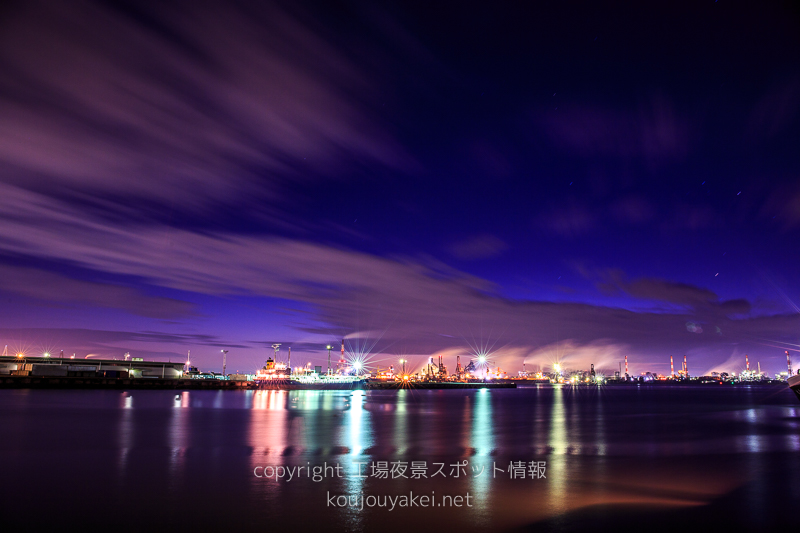 名古屋港　金城ふ頭中央緑地からの工場夜景（全景）