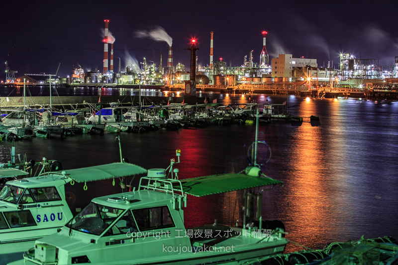 大竹市　 小方港の工場夜景