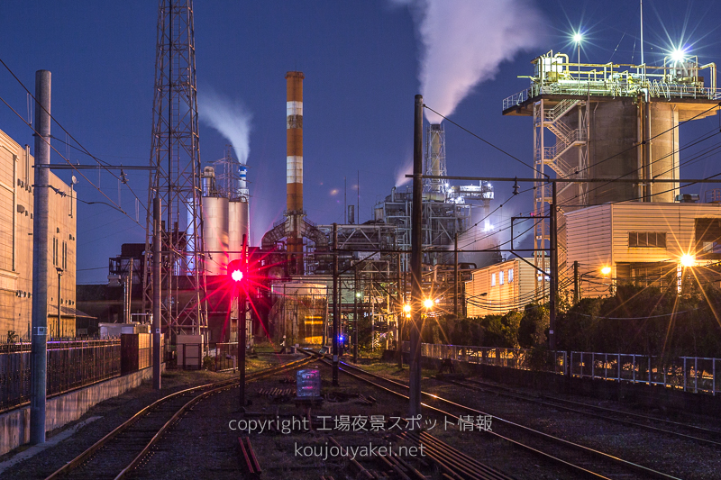 富士市　岳南原田駅から日本製紙の工場夜景